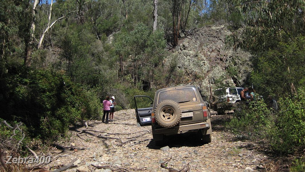 18-Convoy stops to collect some firewood in the dry Tingaringy Creek.JPG